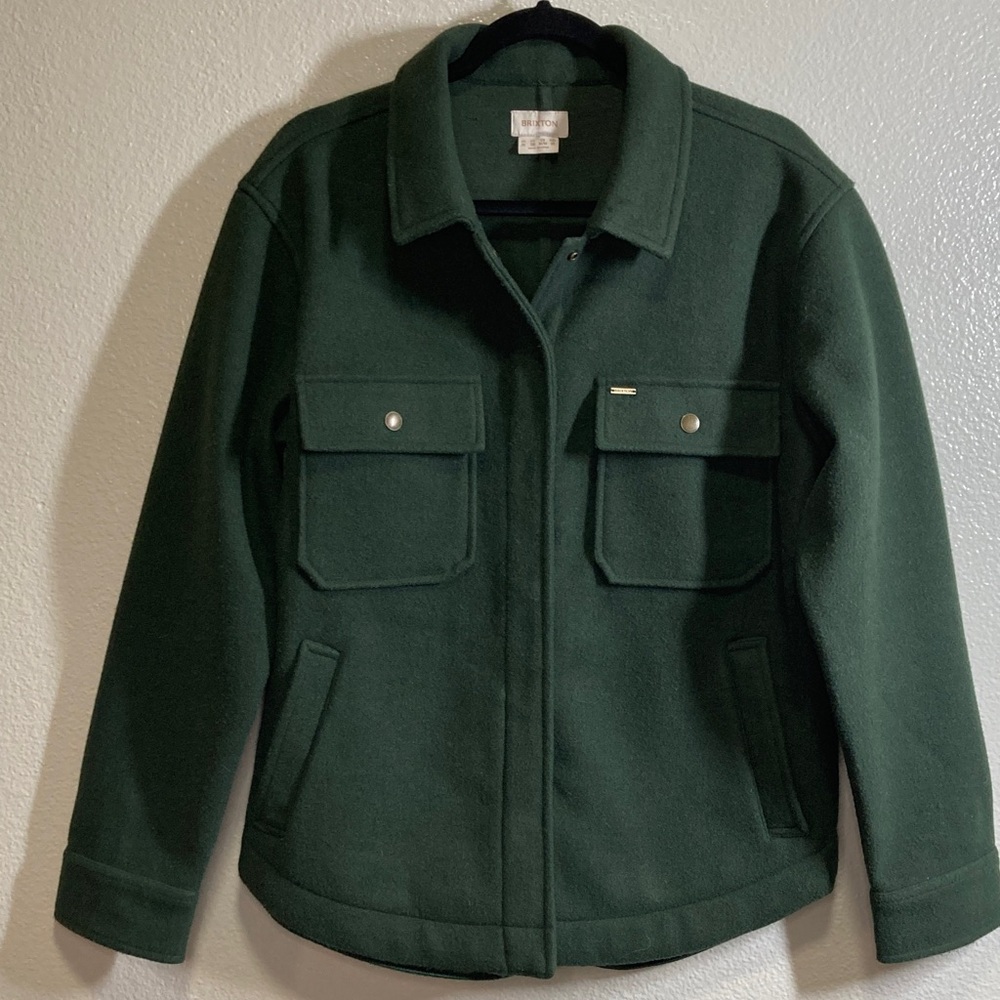 Brixton Durham Shirt Jacket Shacket Deep Forest Green Cabincore Utilitarian sz M - Picture 2 of 12